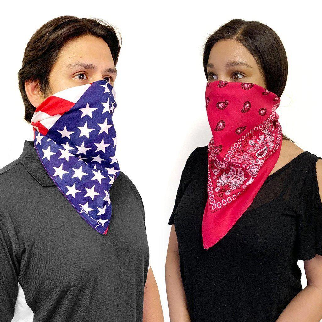 100% Cotton Bandanas Scarf Wrap Face Mask Cover for Men and Women