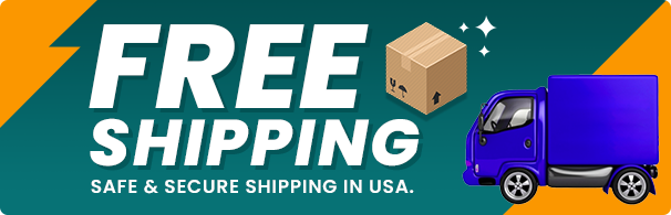 Free shipping, safe and secure shipping in USA. image of Shipping Box & a Courier Van