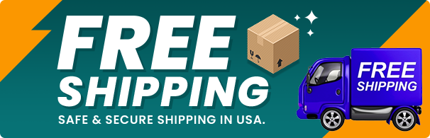 Shipping truck with text “free and secure shipping in USA”