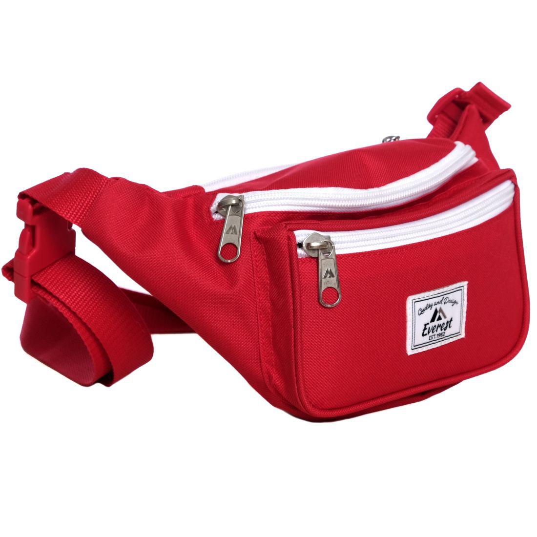 Everest Two-Toned Signature Waist Pack-Black / White-