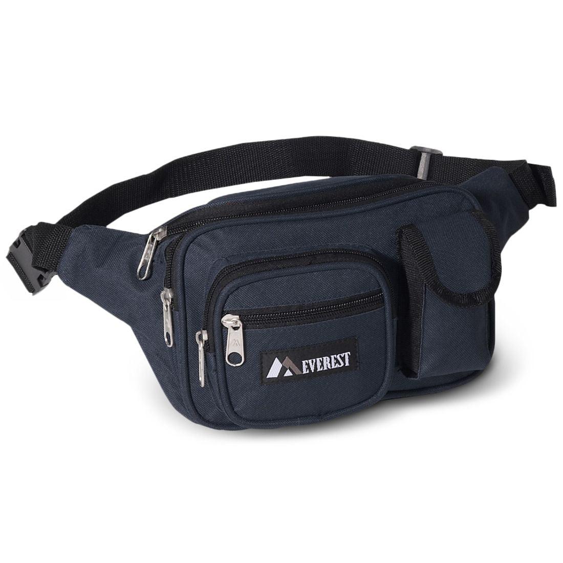 Everest Multiple Pocket Fanny Waist Pack-Navy-