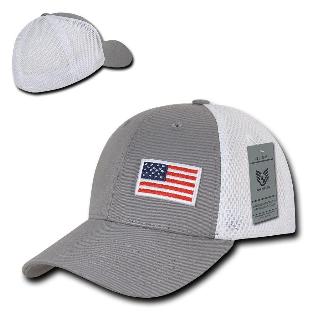 1 Dozen Aero Foam Flex USA Flag Military Mesh Baseball Cotton Caps Wholesale Lots-