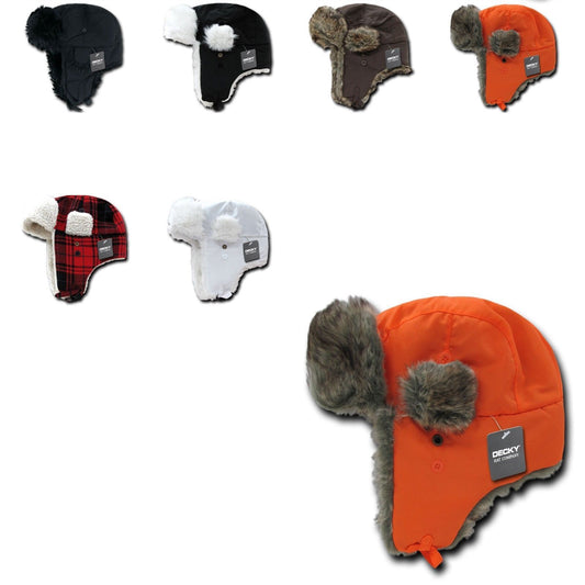 1 Dozen Aviator Soft Faux Fur Ear Flap Hat Cap Trooper Trapper Wholesale-