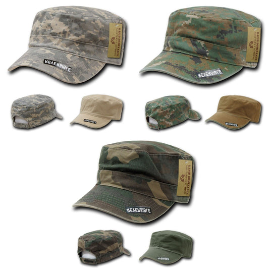 1 Dozen Bdu Patrol Cadet Military Reversible Flat Camo Caps Hats Wholesale Lots-