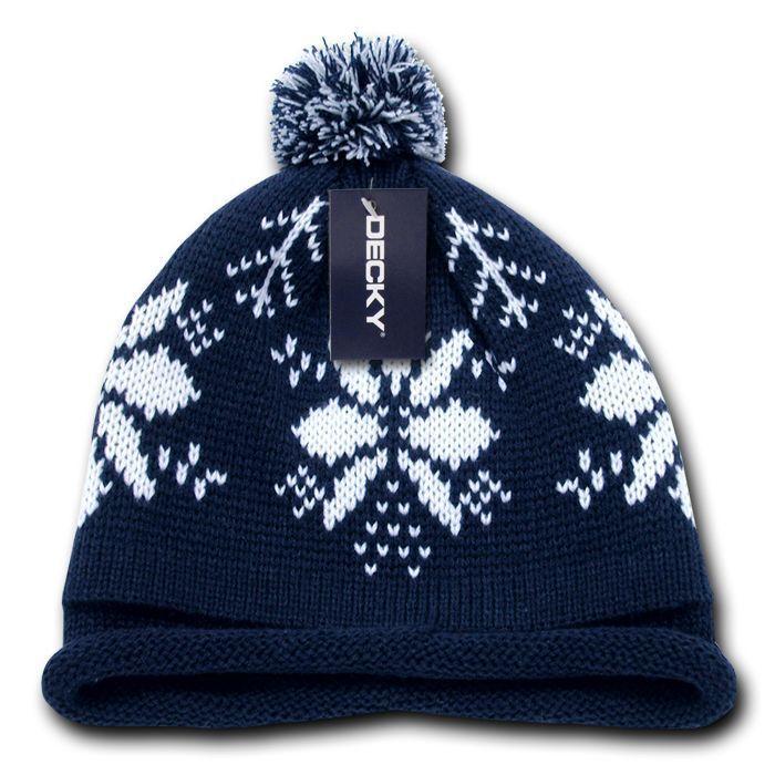 1 Dozen Beanies Snowflake Solid Roll Up Warm Knitted Ski Poms Wholesale Bulk-