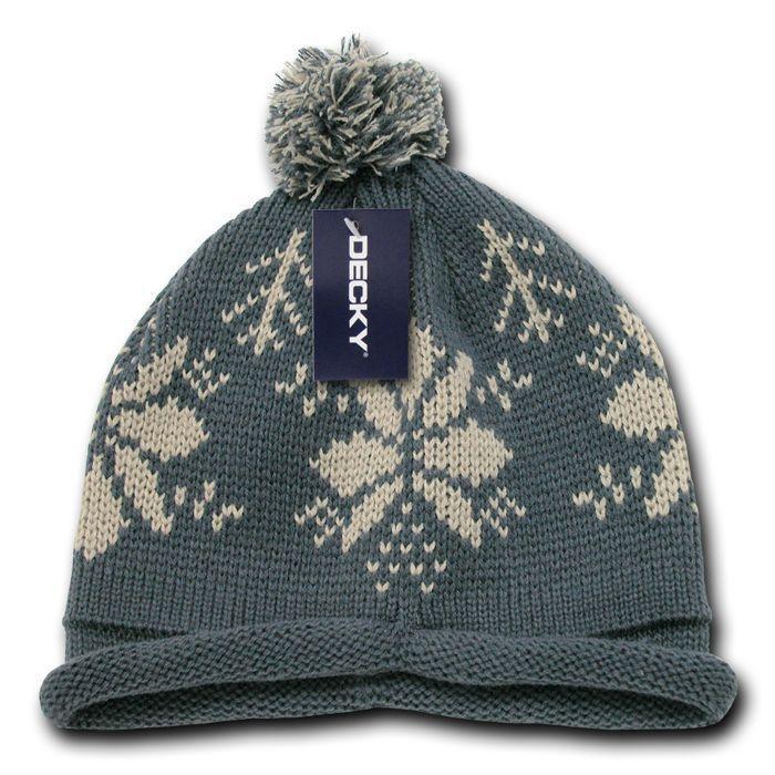 1 Dozen Beanies Snowflake Solid Roll Up Warm Knitted Ski Poms Wholesale Bulk-