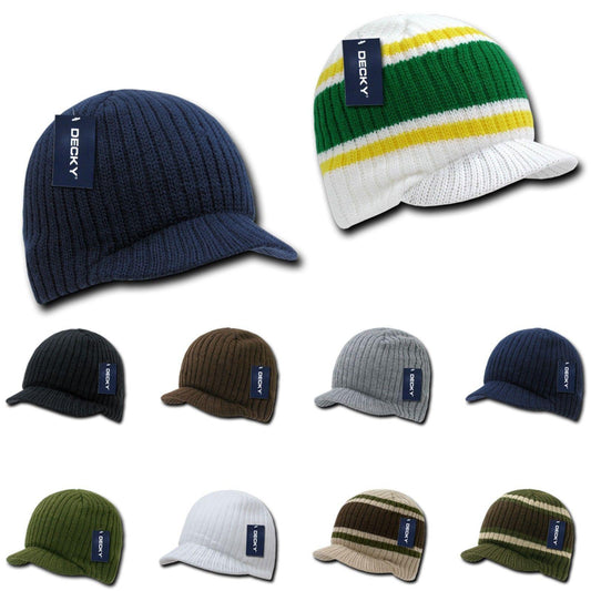 1 Dozen Beanies Striped Gi Campus Skull Caps Hats Ski Wholesale Bulk-