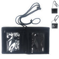 1 Dozen Bi-Fold Foldable Neck Wallet Conference Badge Id Holders Wholesale Bulk-Black-