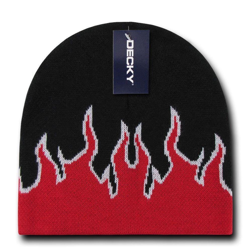 1 Dozen Boys Girls Kids Youth Decky Fire Flame Beanies Caps Hats Wholesale Lot-
