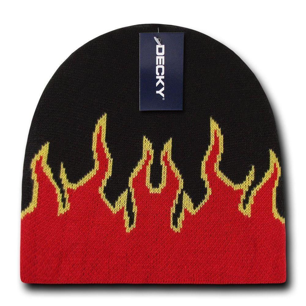 1 Dozen Boys Girls Kids Youth Decky Fire Flame Beanies Caps Hats Wholesale Lot-