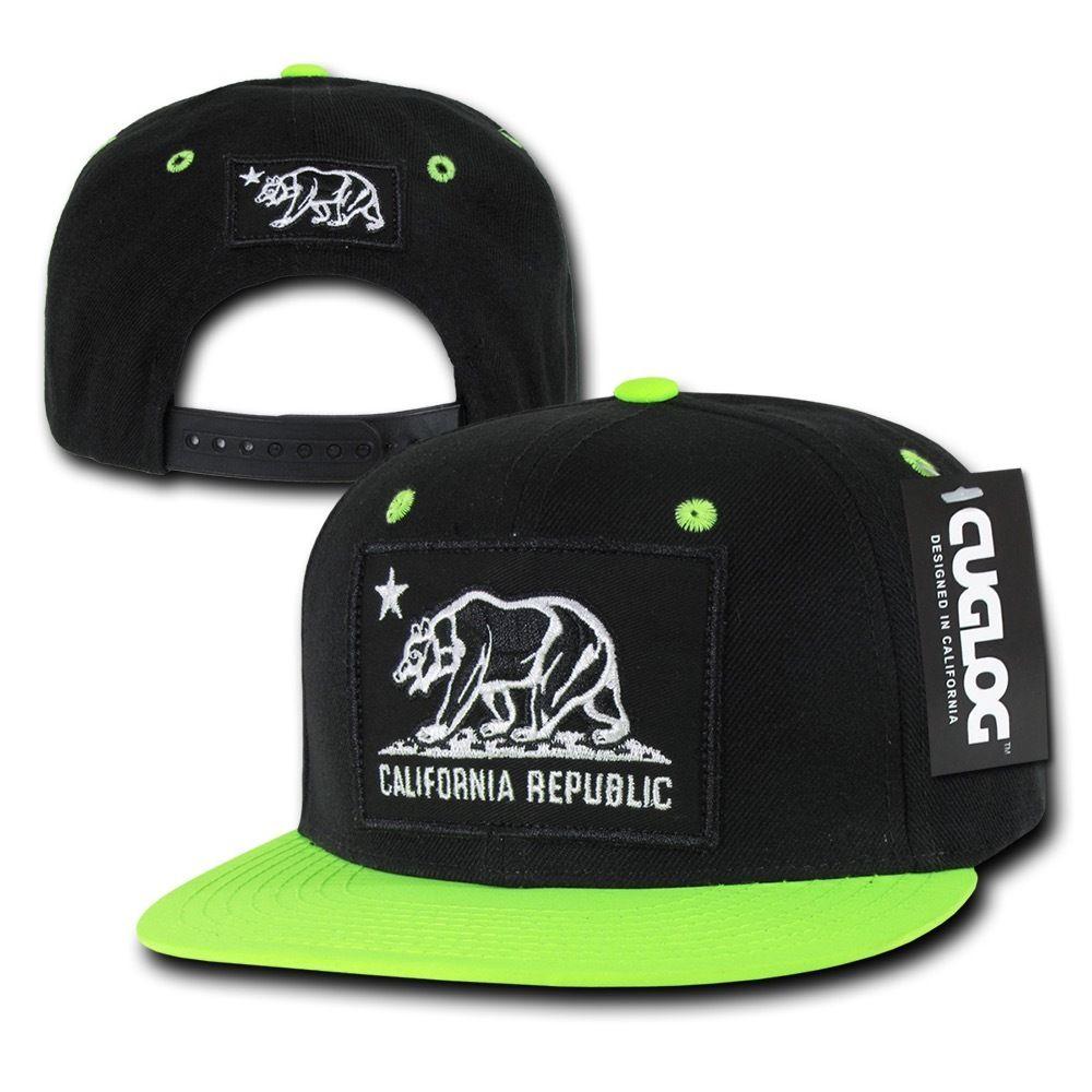 1 Dozen California Cali Bear Patch Snapback 6 Panel Flat Bill Caps Hats Wholesale Lots-