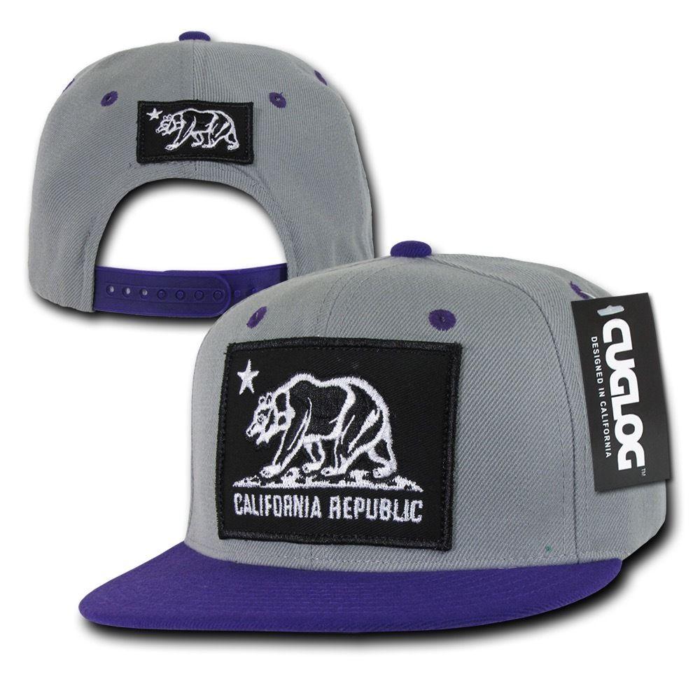 1 Dozen California Cali Bear Patch Snapback 6 Panel Flat Bill Caps Hats Wholesale Lots-