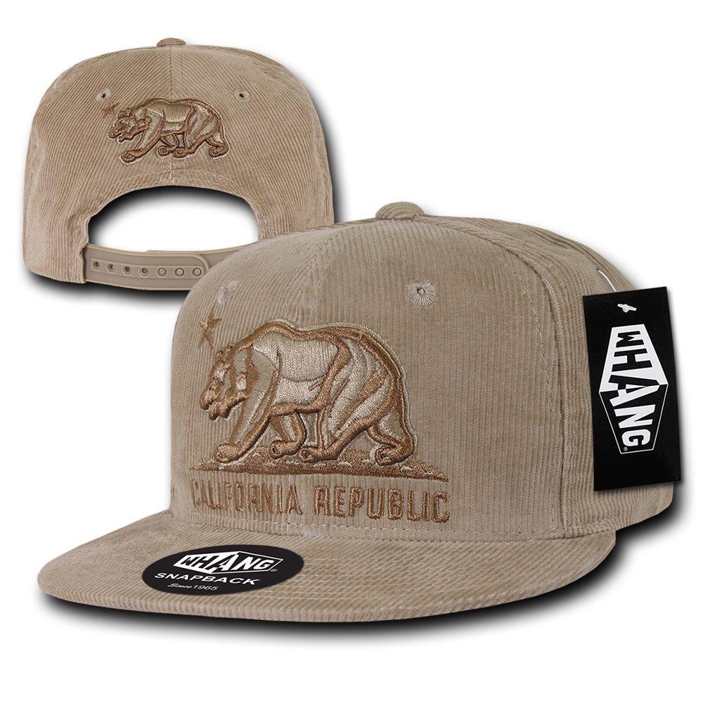 1 Dozen California Corduroy Republic Monster Bear Snapback Hat Caps Wholesale Bulk-