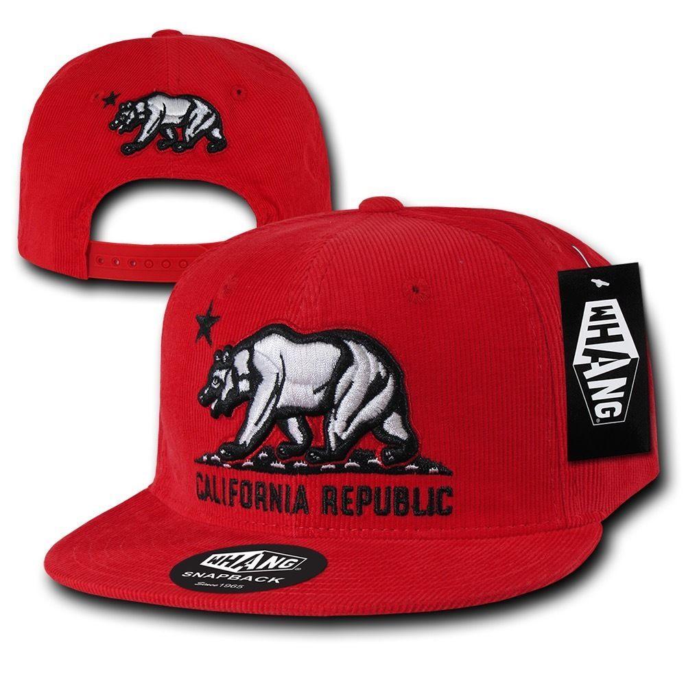 1 Dozen California Corduroy Republic Monster Bear Snapback Hat Caps Wholesale Bulk-