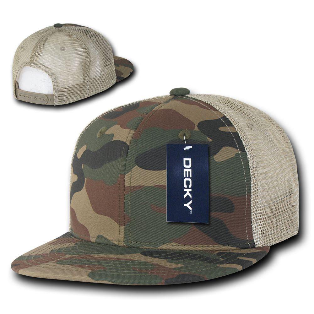 1 Dozen Camouflage Flat Bill Foam Mesh Trucker Hats Caps Snapback Wholesale Bulk-