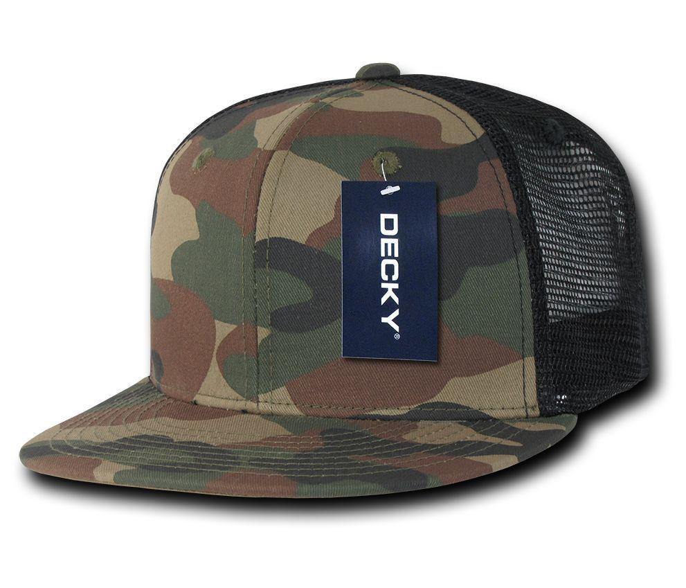 1 Dozen Camouflage Flat Bill Foam Mesh Trucker Hats Caps Snapback Wholesale Bulk-