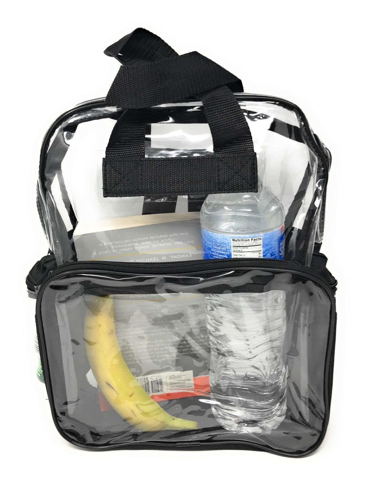 1 Dozen Clear Transparent School Security Backpack Book Tsa Travel Bags 3 Pockets Wholesale Lot Bulk-