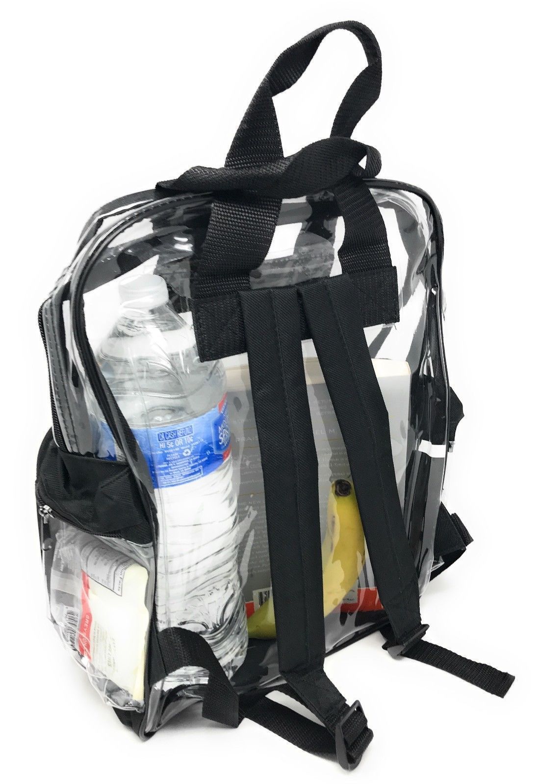 1 Dozen Clear Transparent School Security Backpack Book Tsa Travel Bags 3 Pockets Wholesale Lot Bulk-