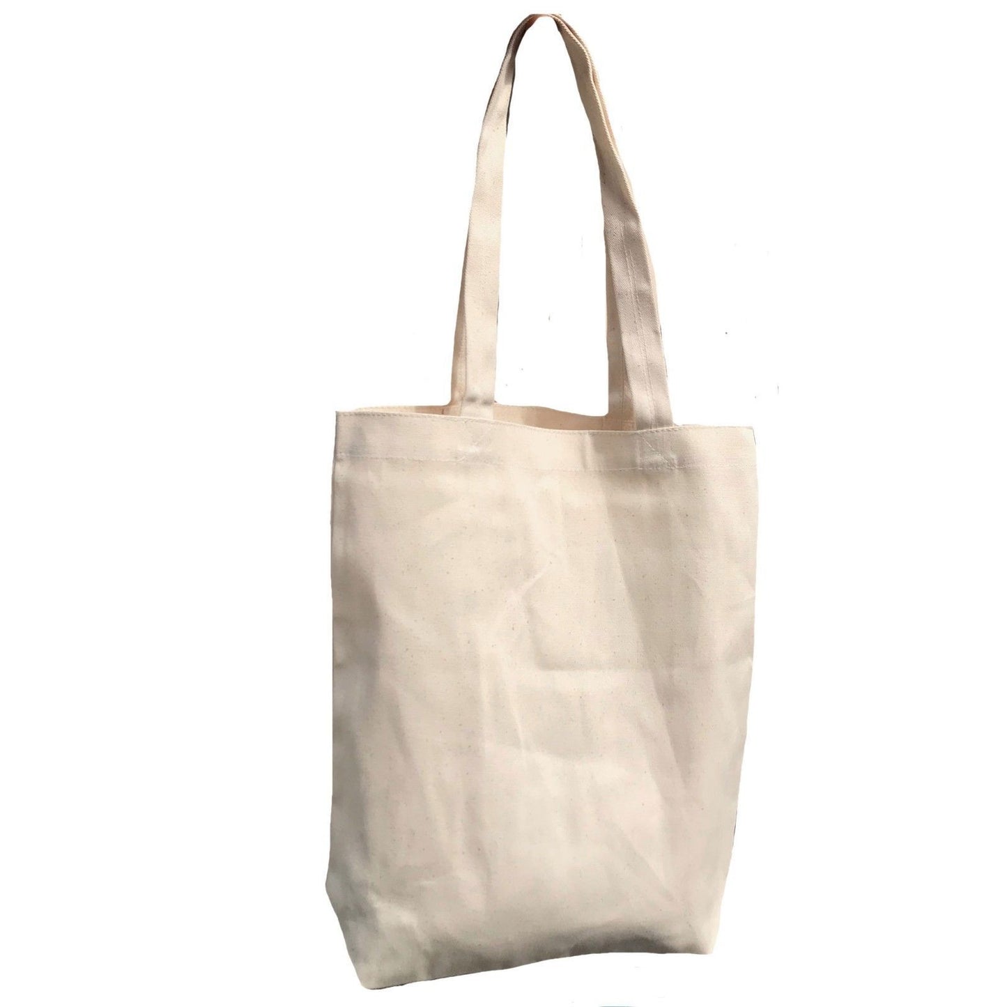 1 Dozen Cotton Reusable Grocery Shopping Tote Bags Gusset Natural Wholesale Bulk-