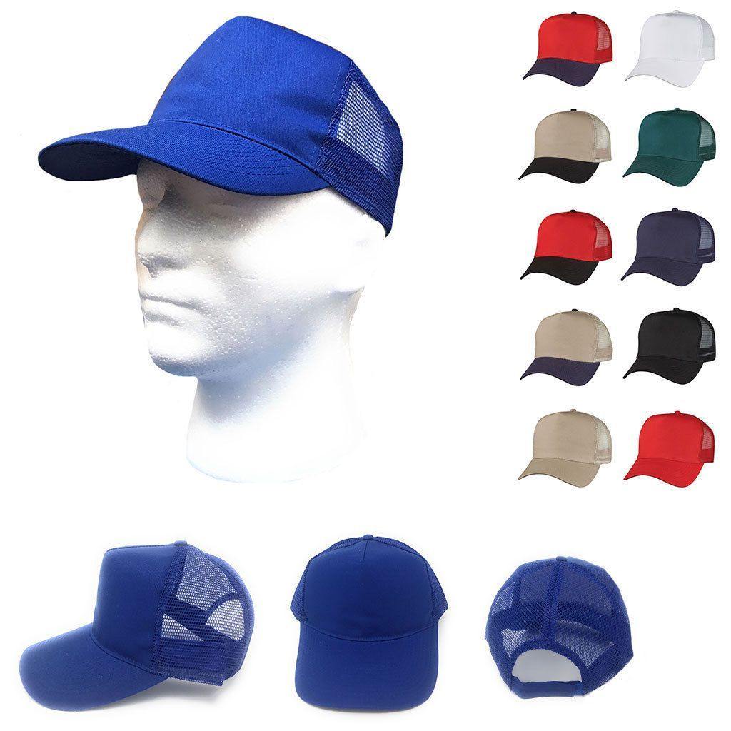 1 Dozen Cotton Twill Baseball Mesh Trucker 5 Panel Hats Cap Wholesale Lot Bulk-