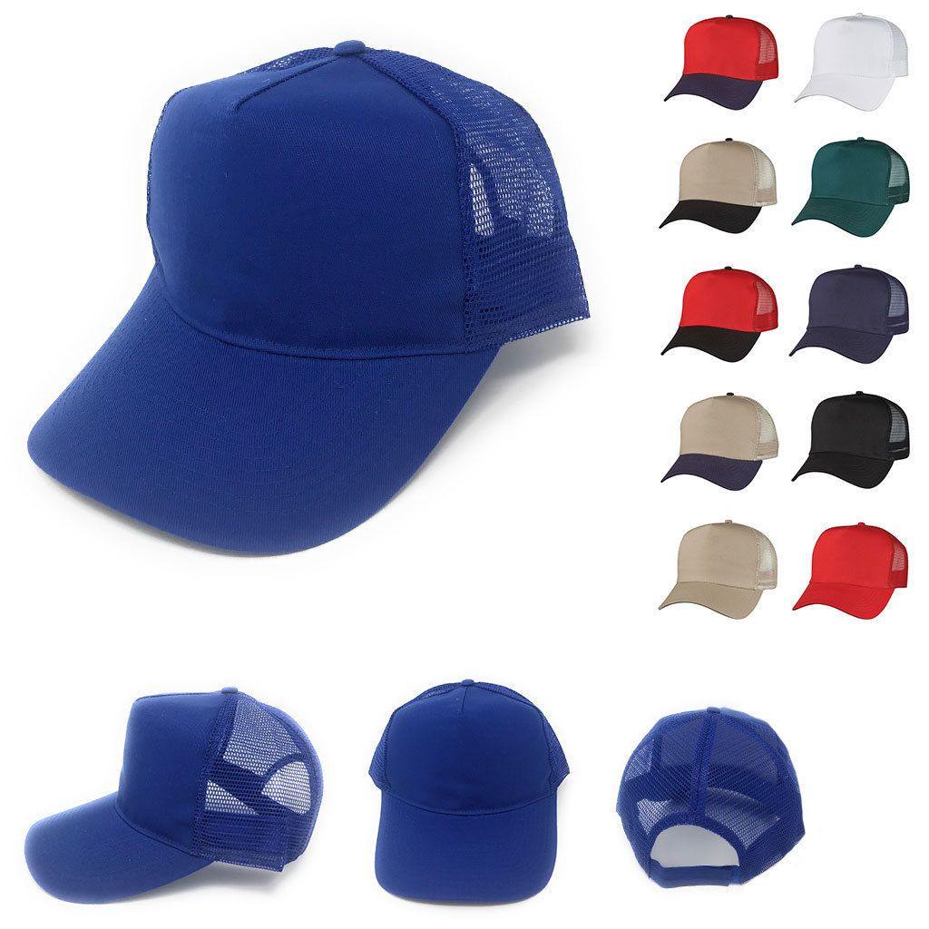 1 Dozen Cotton Twill Baseball Mesh Trucker 5 Panel Hats Cap Wholesale Lot Bulk-
