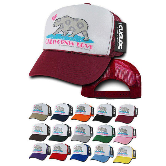 1 Dozen Cuglog 5 Panel California Love Foam Trucker Hats Caps Cali Bear Wholesale Bulk-
