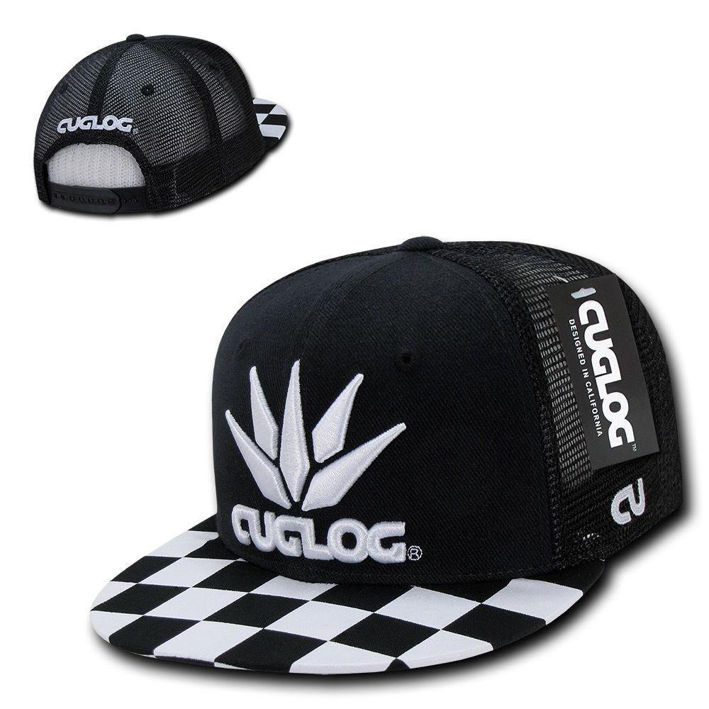 1 Dozen Cuglog Checker 6 Panel Retro Flat Bill Trucker Caps Hats Wholesale Lots-