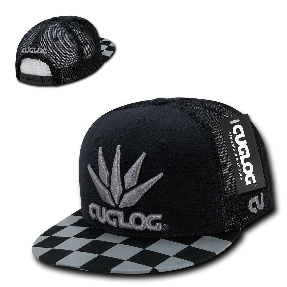1 Dozen Cuglog Checker 6 Panel Retro Flat Bill Trucker Caps Hats Wholesale Lots-