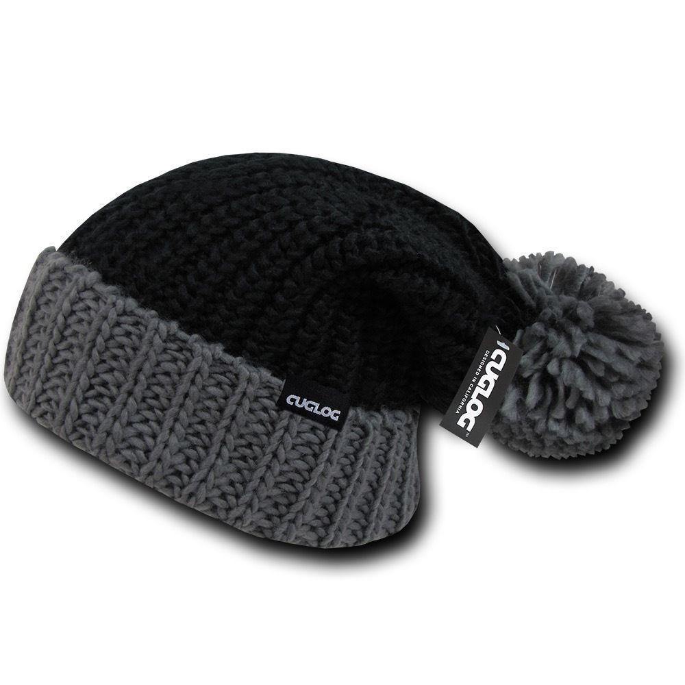 1 Dozen Cuglog Rainier Two Tone Cuffed Beanies Pom Style Wholesale Lots-CONTACT US TO MIX AND MATCH COLORS-