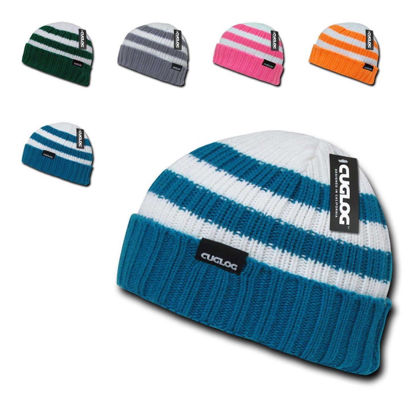 1 Dozen Cuglog Shasta Striped Sweater Beanies Wholesale Lots-