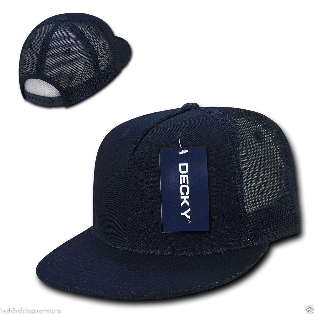 1 Dozen Decky 5 Panel Flat Bill Denim Trucker Baseball Caps Hats Wholesale Lots-
