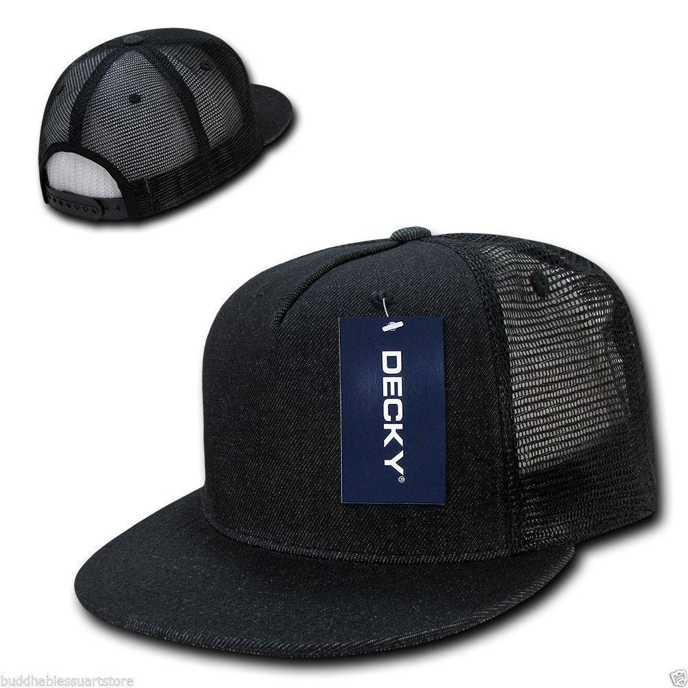 1 Dozen Decky 5 Panel Flat Bill Denim Trucker Baseball Caps Hats Wholesale Lots-