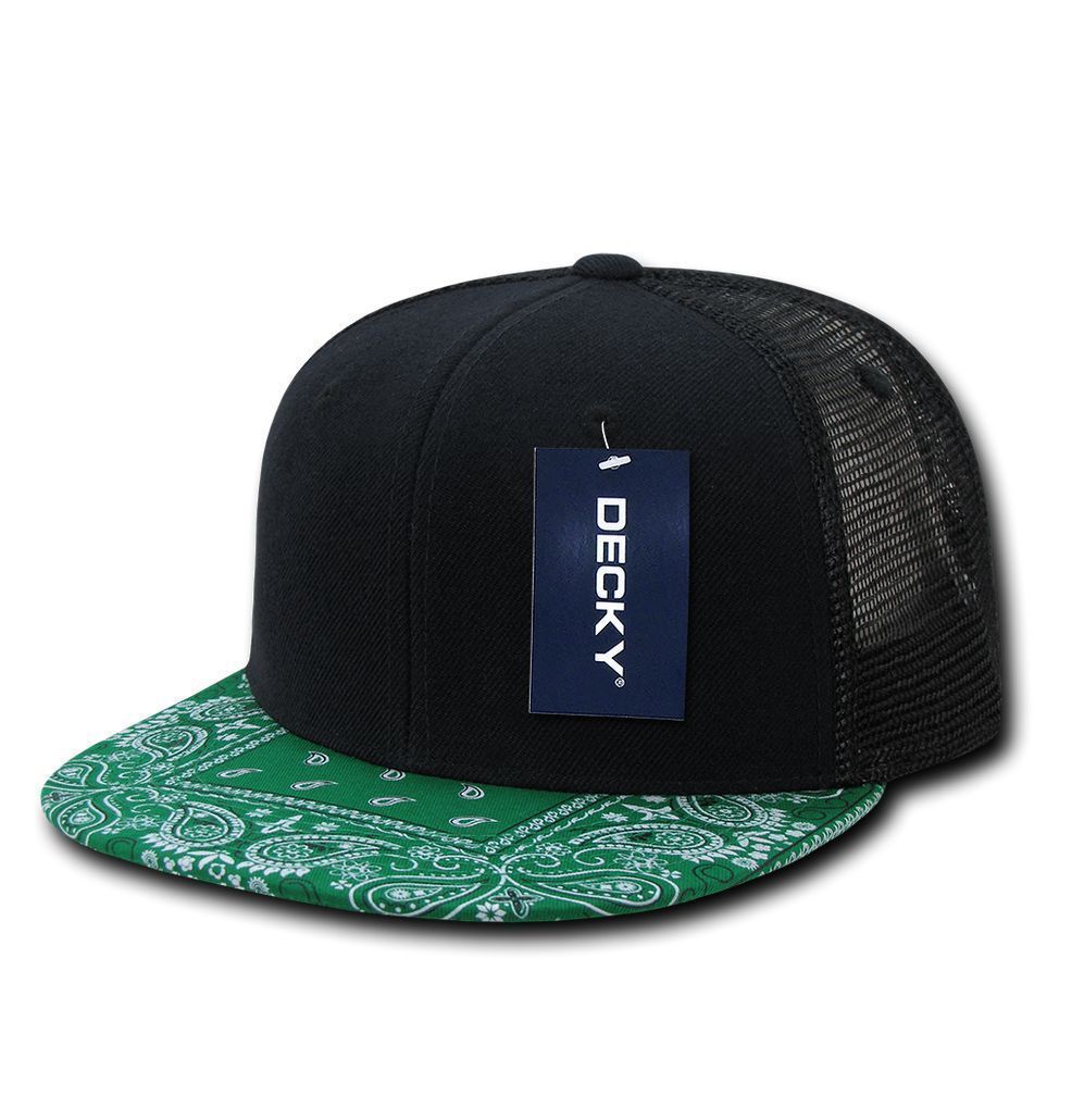 1 Dozen Decky 6 Panel Flat Bill Bandana Trucker Hats Caps Wholesale Lots!!-