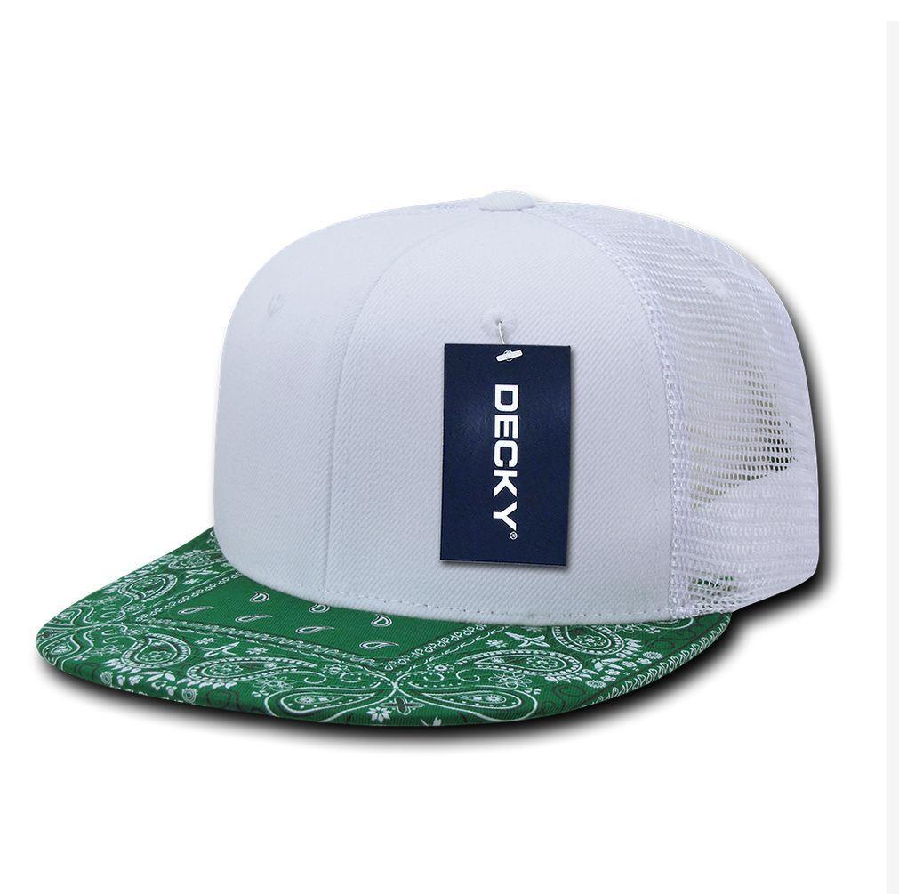 1 Dozen Decky 6 Panel Flat Bill Bandana Trucker Hats Caps Wholesale Lots!!-