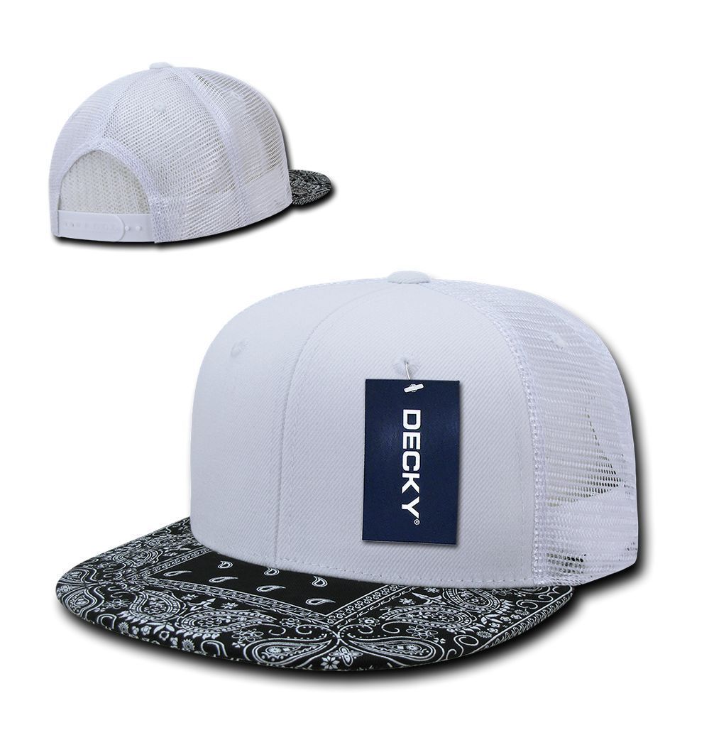 1 Dozen Decky 6 Panel Flat Bill Bandana Trucker Hats Caps Wholesale Lots!!-