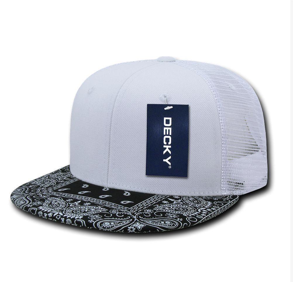1 Dozen Decky 6 Panel Flat Bill Bandana Trucker Hats Caps Wholesale Lots!!-