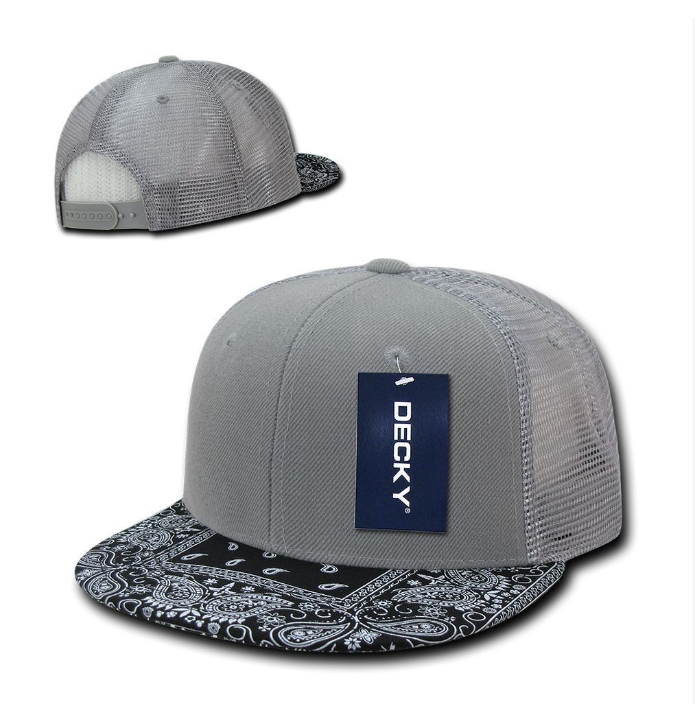 1 Dozen Decky 6 Panel Flat Bill Bandana Trucker Hats Caps Wholesale Lots!!-