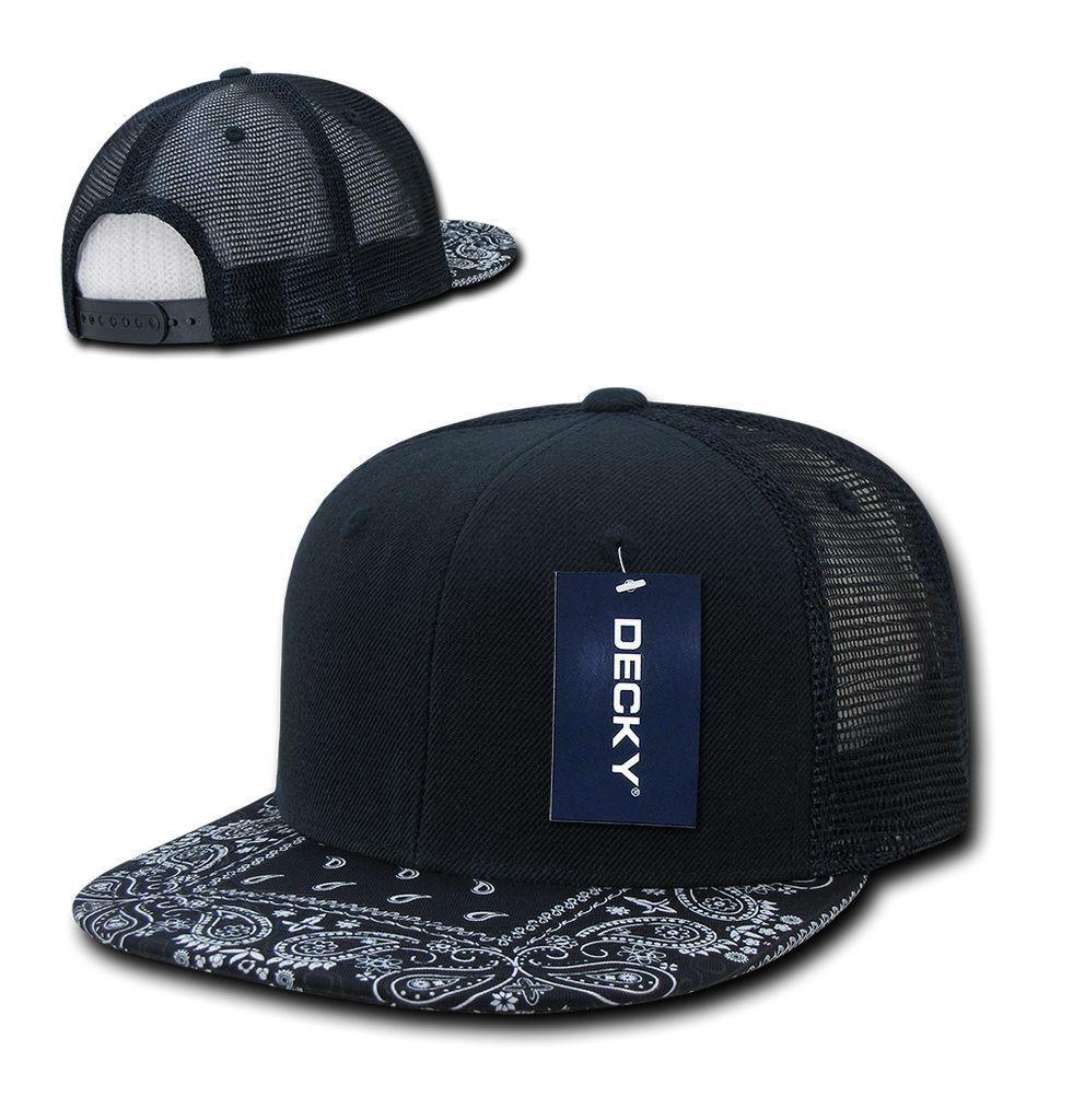 1 Dozen Decky 6 Panel Flat Bill Bandana Trucker Hats Caps Wholesale Lots!!-