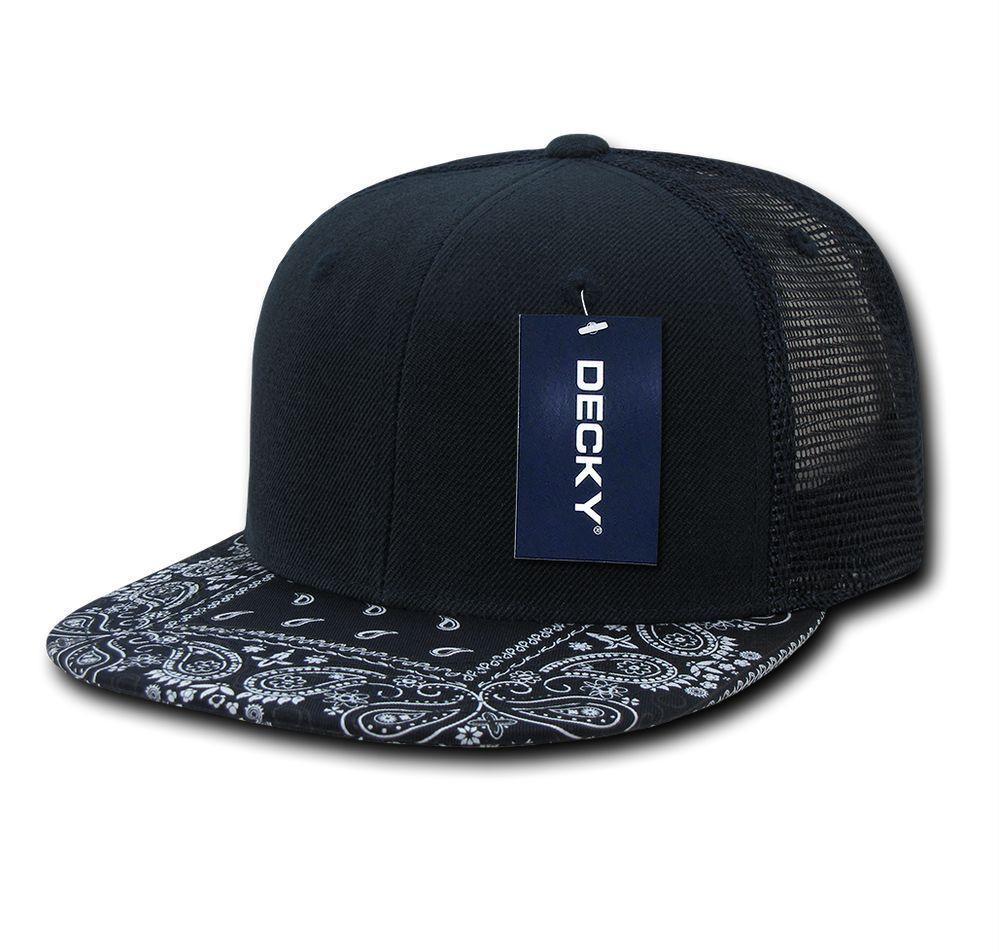 1 Dozen Decky 6 Panel Flat Bill Bandana Trucker Hats Caps Wholesale Lots!!-