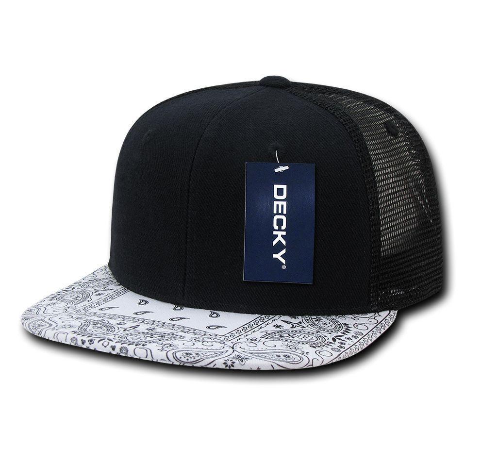 1 Dozen Decky 6 Panel Flat Bill Bandana Trucker Hats Caps Wholesale Lots!!-