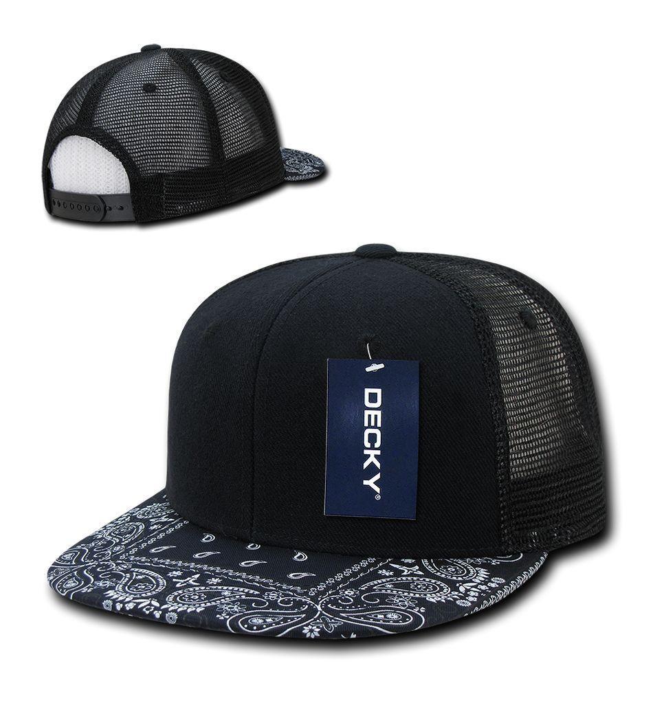 1 Dozen Decky 6 Panel Flat Bill Bandana Trucker Hats Caps Wholesale Lots!!-