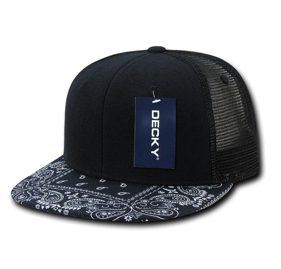 1 Dozen Decky 6 Panel Flat Bill Bandana Trucker Hats Caps Wholesale Lots!!-