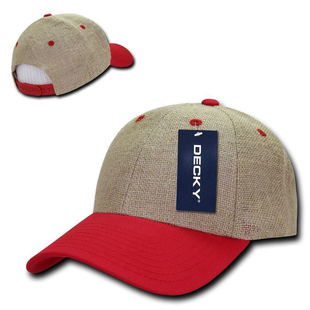 1 Dozen Decky 6 Panel Jute Low Crown Dad Caps Hats Wholesale Lots-