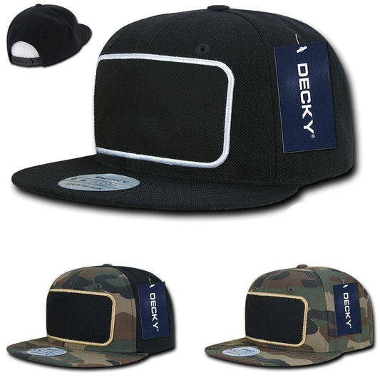 1 Dozen Decky 6 Panel Patch Snapbacks Flat Bill Baseball Hats Caps Wholesale Lots-