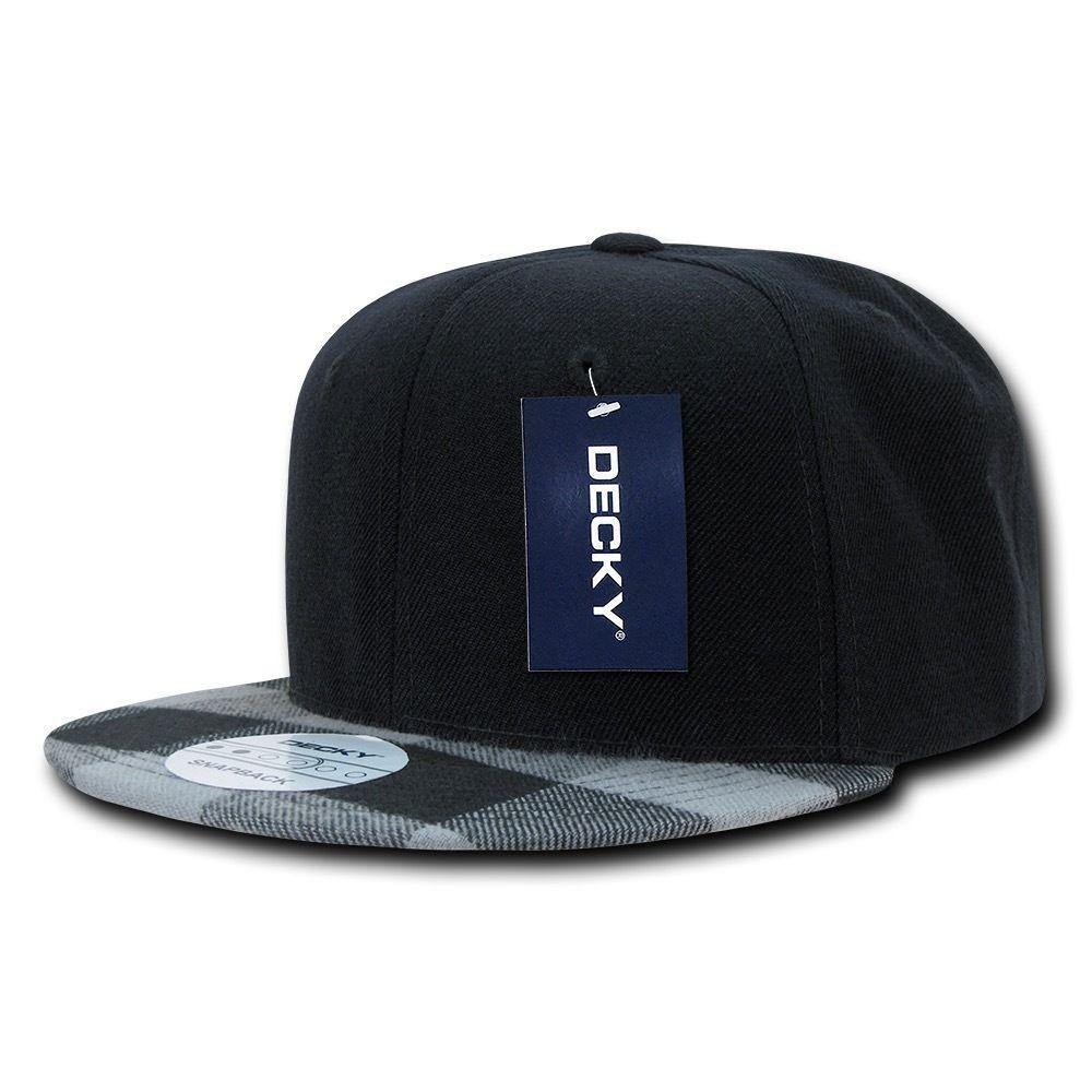 1 Dozen Decky 6 Panel Plaid Flat Bill Snapbacks Baseball Hats Caps Wholesale-