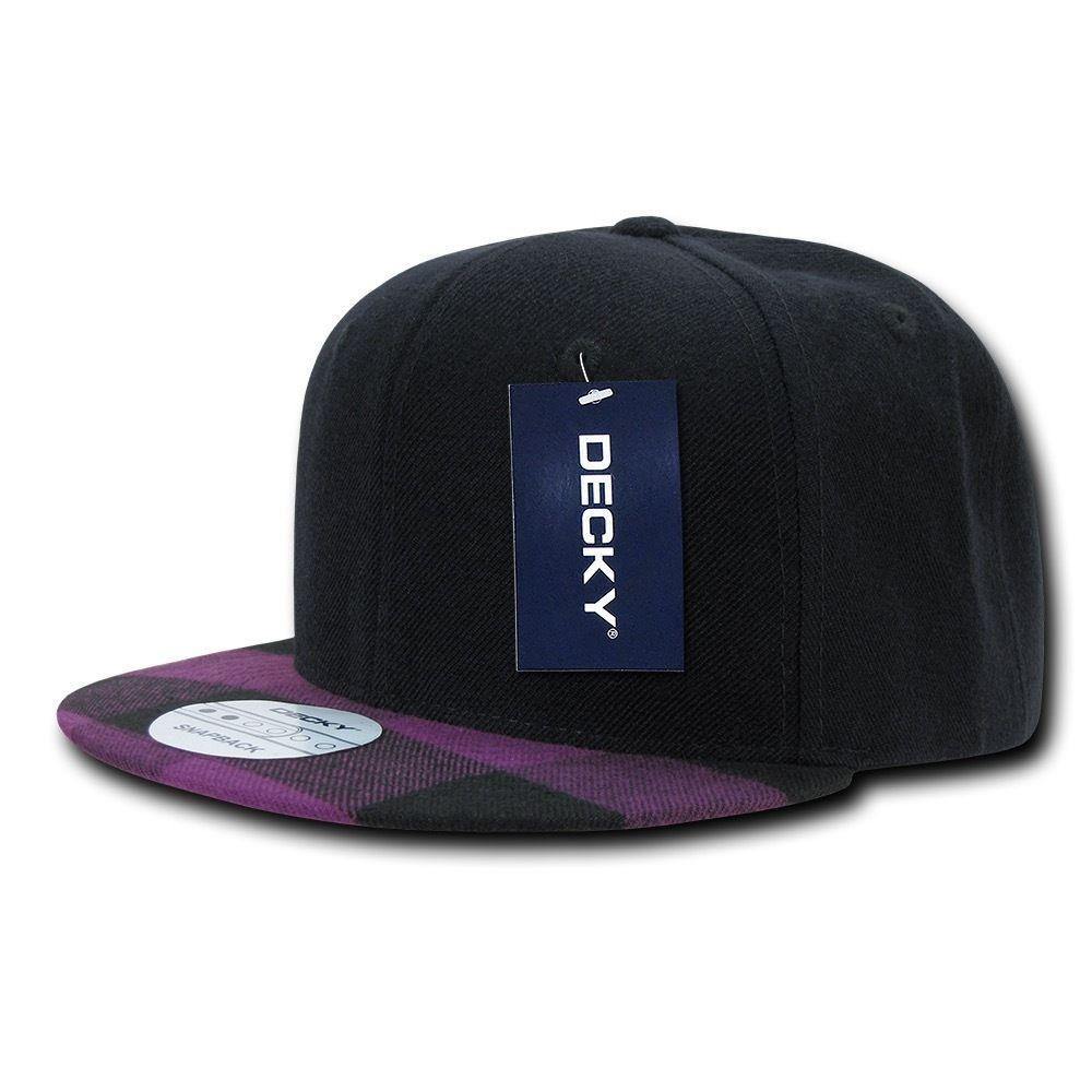 1 Dozen Decky 6 Panel Plaid Flat Bill Snapbacks Baseball Hats Caps Wholesale-