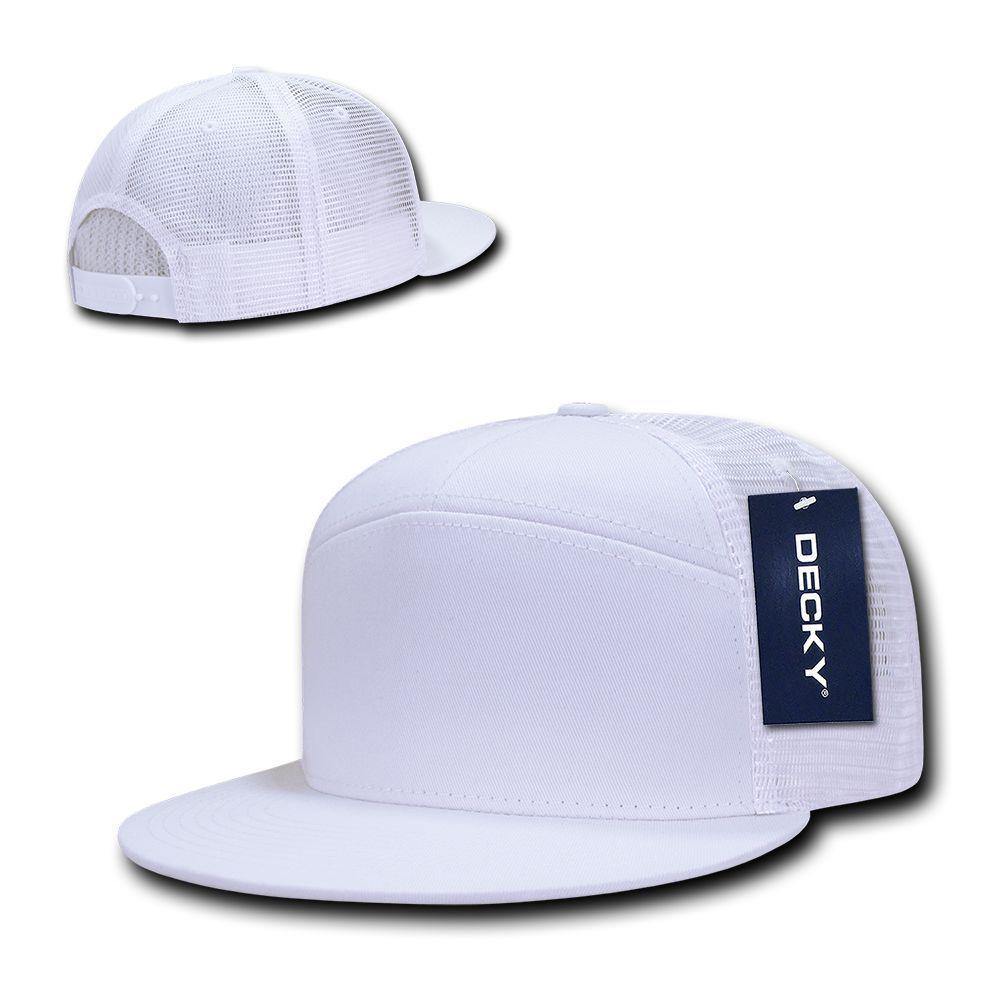 1 Dozen Decky 7 Panel Flat Bill Baseball Trucker Real Mesh Caps Wholesale Lots-