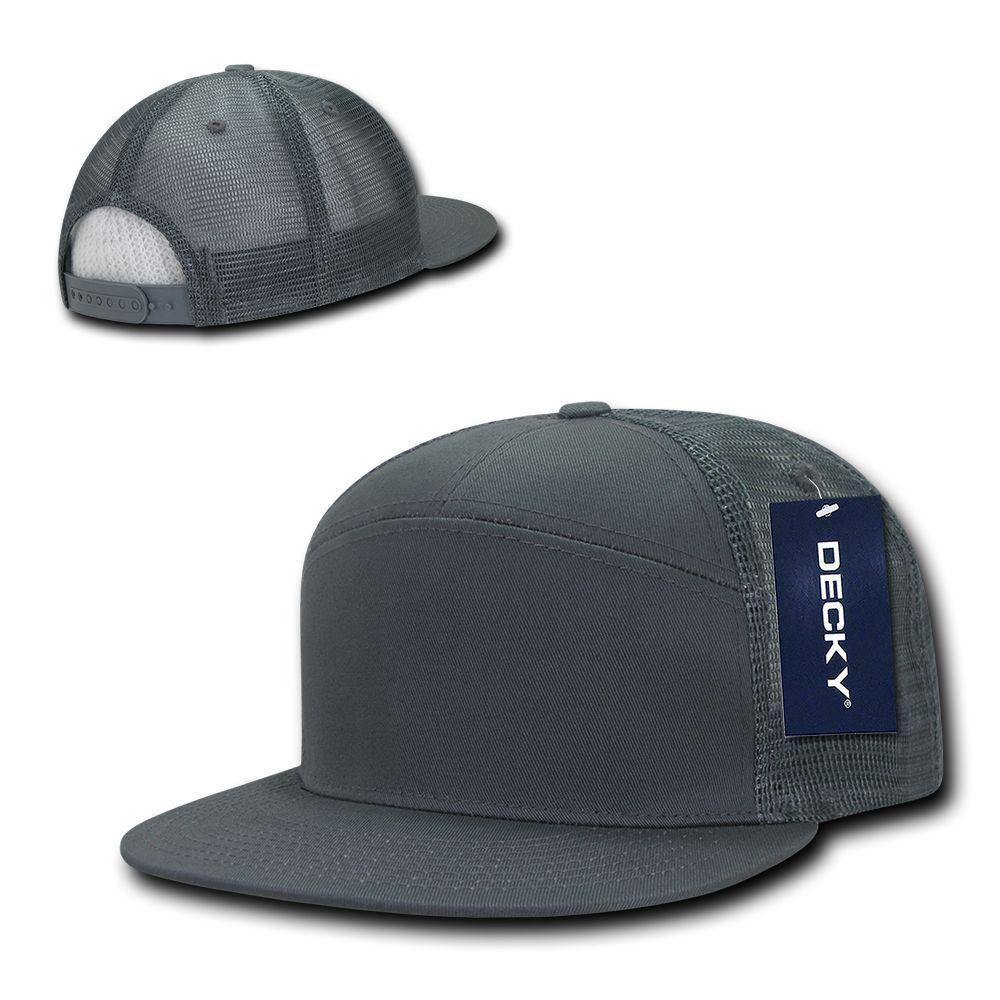 1 Dozen Decky 7 Panel Flat Bill Baseball Trucker Real Mesh Caps Wholesale Lots-