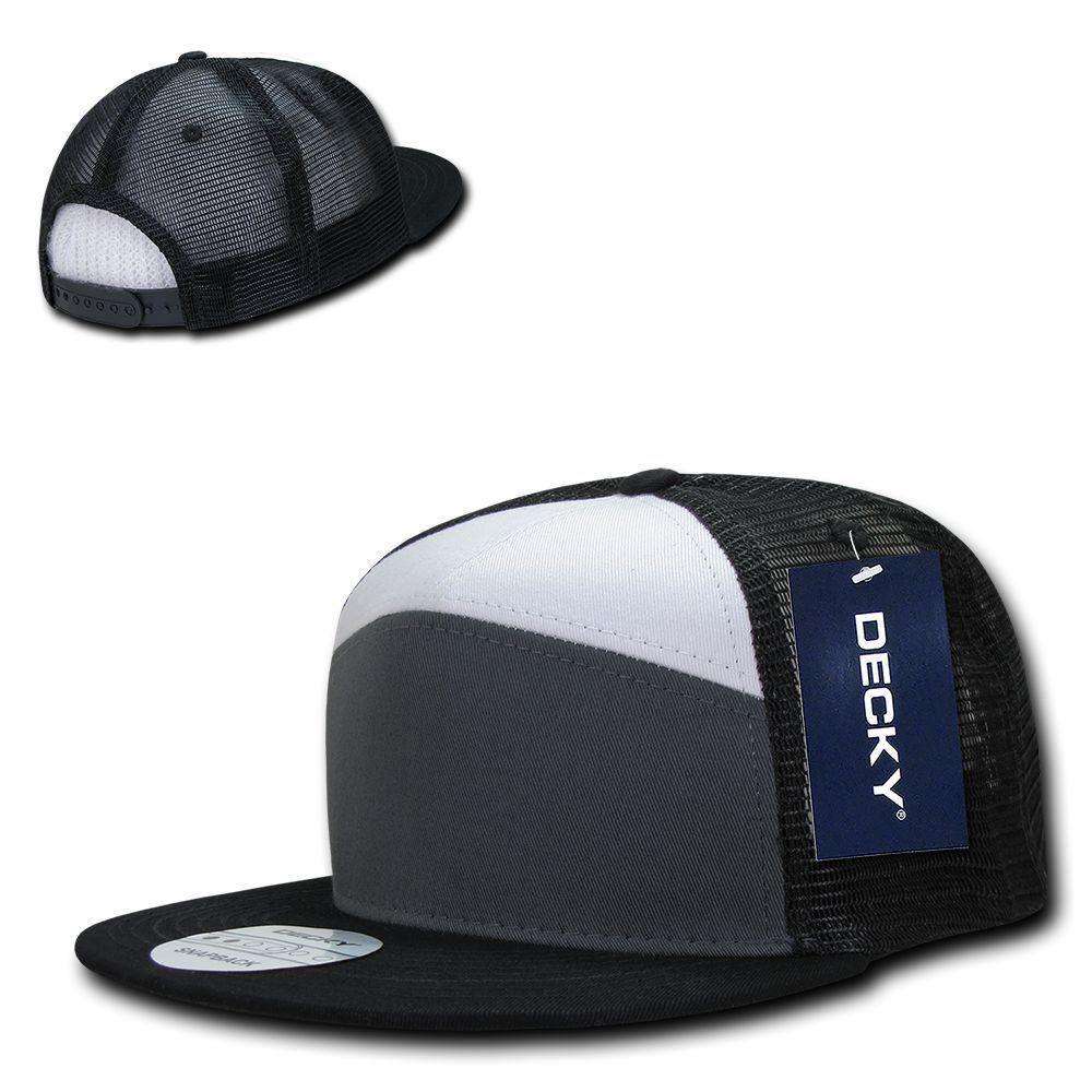 1 Dozen Decky 7 Panel Flat Bill Baseball Trucker Real Mesh Caps Wholesale Lots-