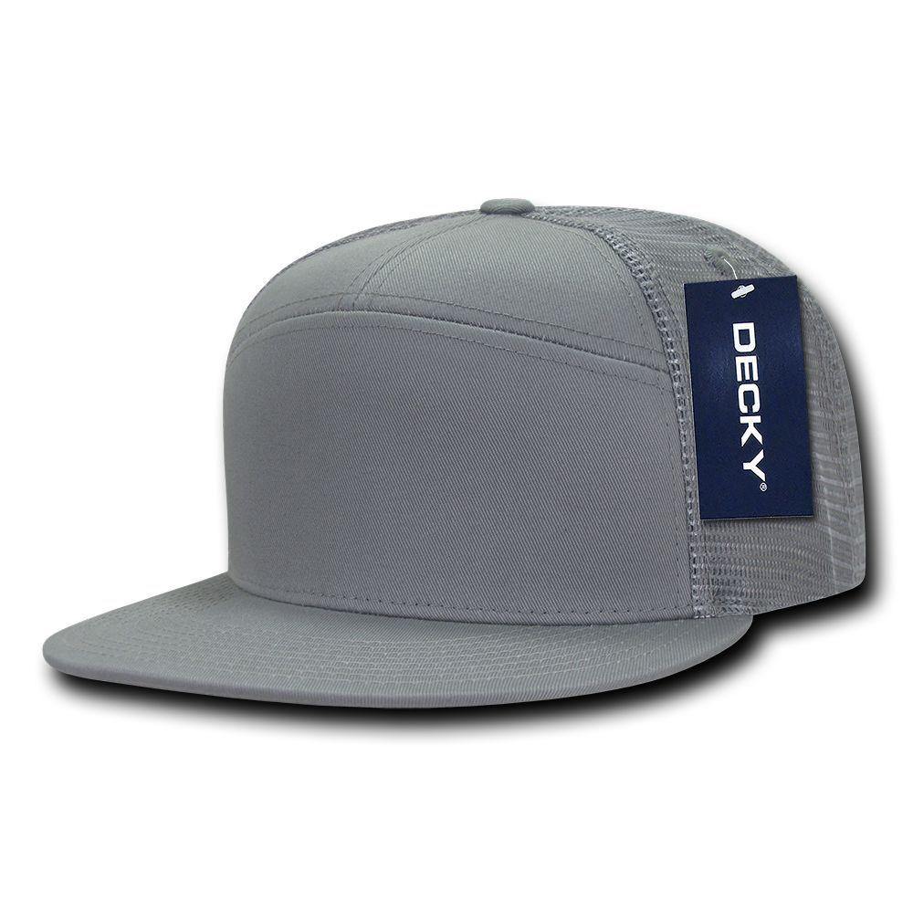 1 Dozen Decky 7 Panel Flat Bill Baseball Trucker Real Mesh Caps Wholesale Lots-